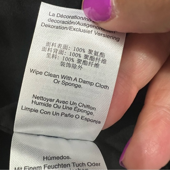 DKNY Black Large Faux Leather Women’s Moto Jacket Zip Front - Picture 11 of 13